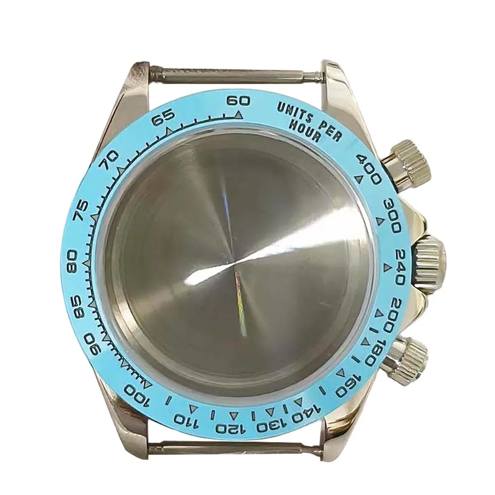 

Корпус часов 39 мм для VK63, кварцевый механизм, синий керамический безель, сапфировое стекло, корпус из нержавеющей стали 316, аксессуары для часов