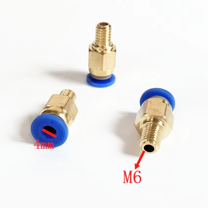 10pcs/lot 4mm Tube M6 Thread Pneumatic Fitting Quick Joint Connector PC4-M6 PC4-M6*L7