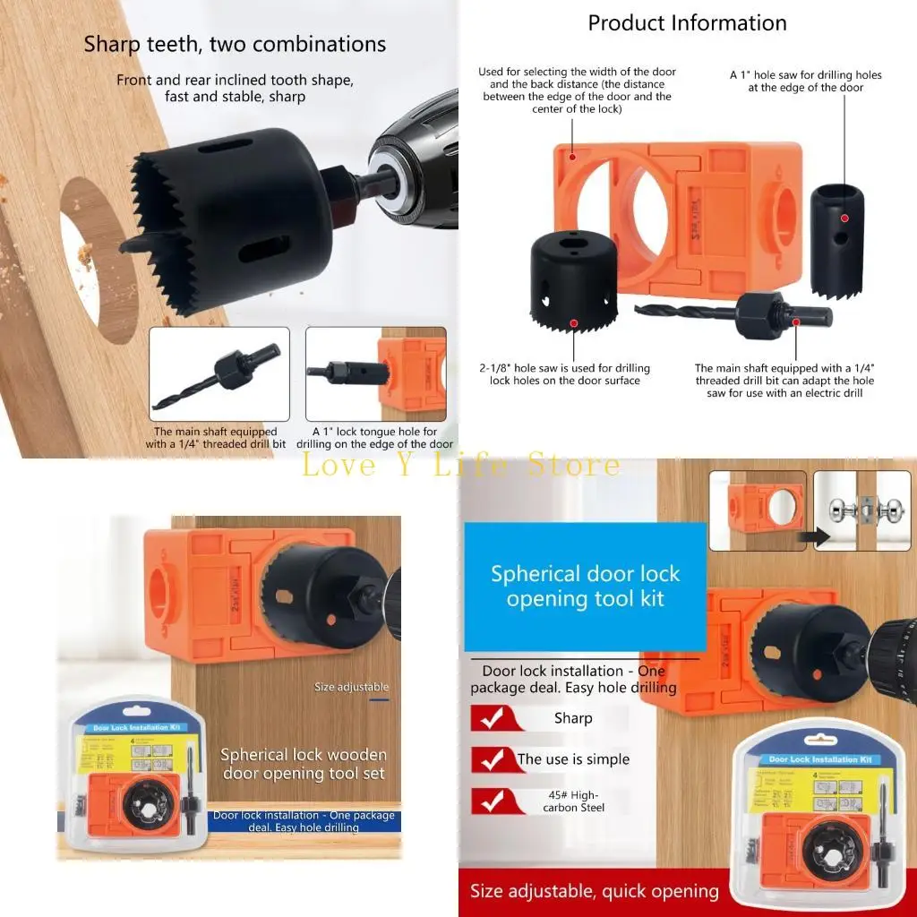 

L74C 4Pcs Standard Door Lock Installation Adjustable Thickness 1 3/8 to 1 3/4 Inches Backset Option