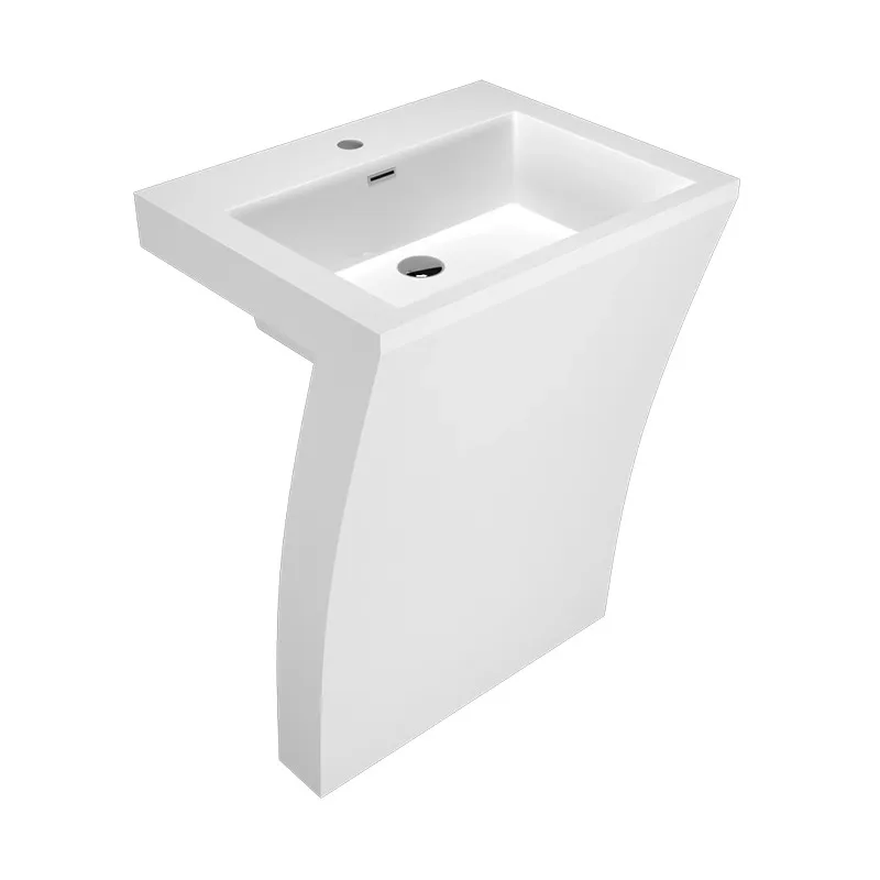 

Artificial stone column type washbasin balcony washbasin Artist household small apartment integrated pillar basin