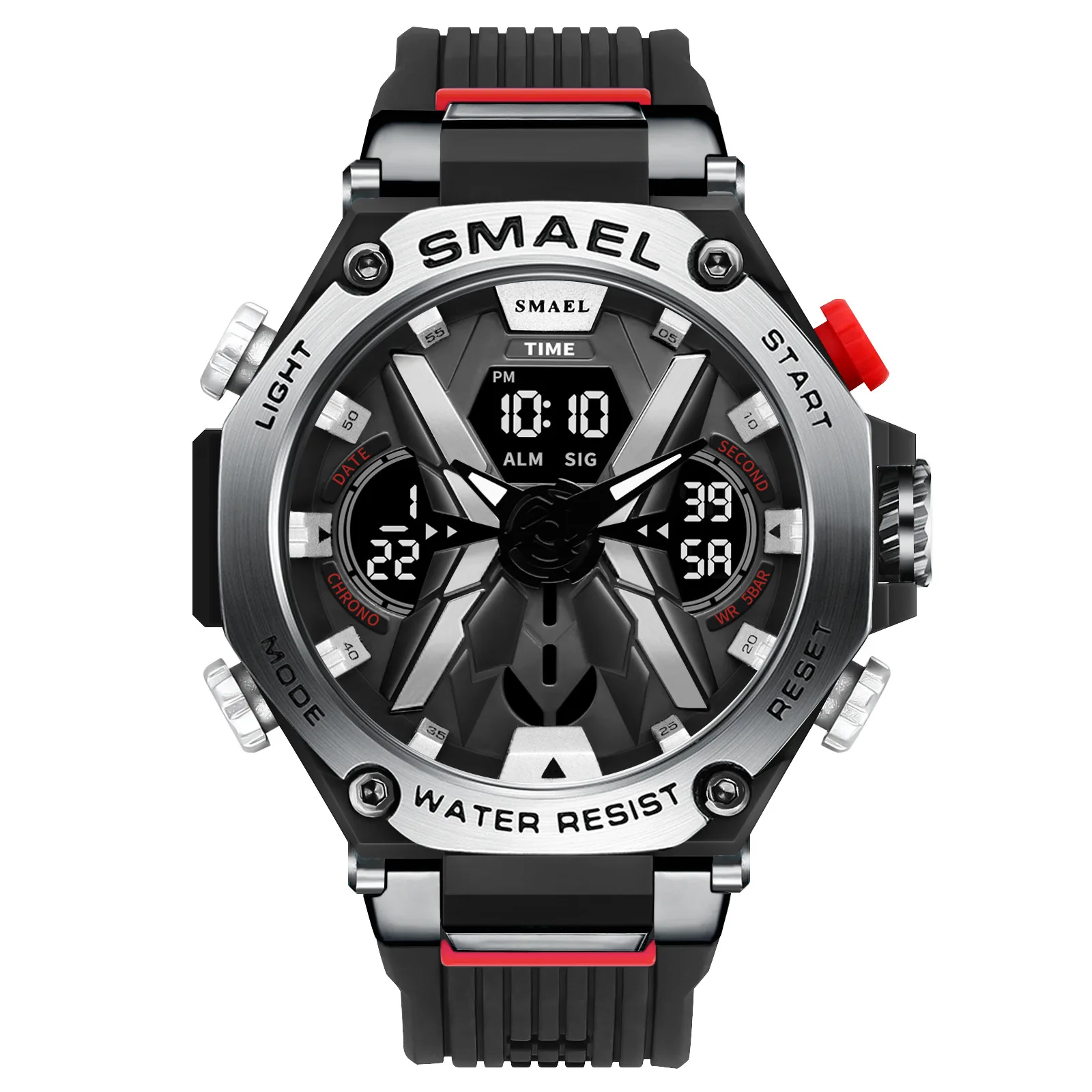 

Outdoor Sport Digital Watches for Men Silver Waterproof Tactical Electronic Men's Quartz Watch Fashion relogio masculino