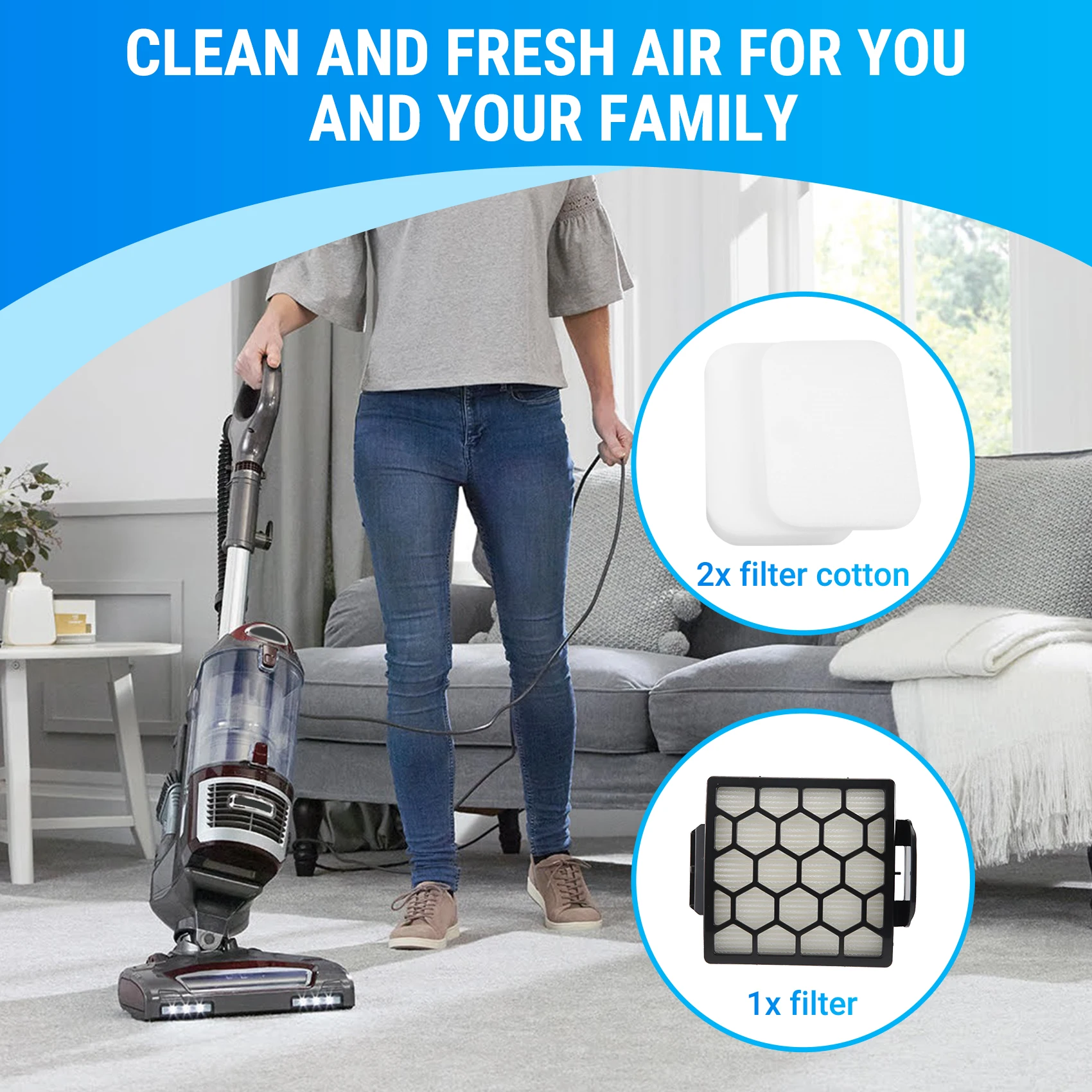 Filtros HEPA de fieltro de espuma para aspiradora vertical Shark Navigator ZU60 ZU62 ZU62C NV255, rollo de cepillo de autolimpieza, Pet Pro