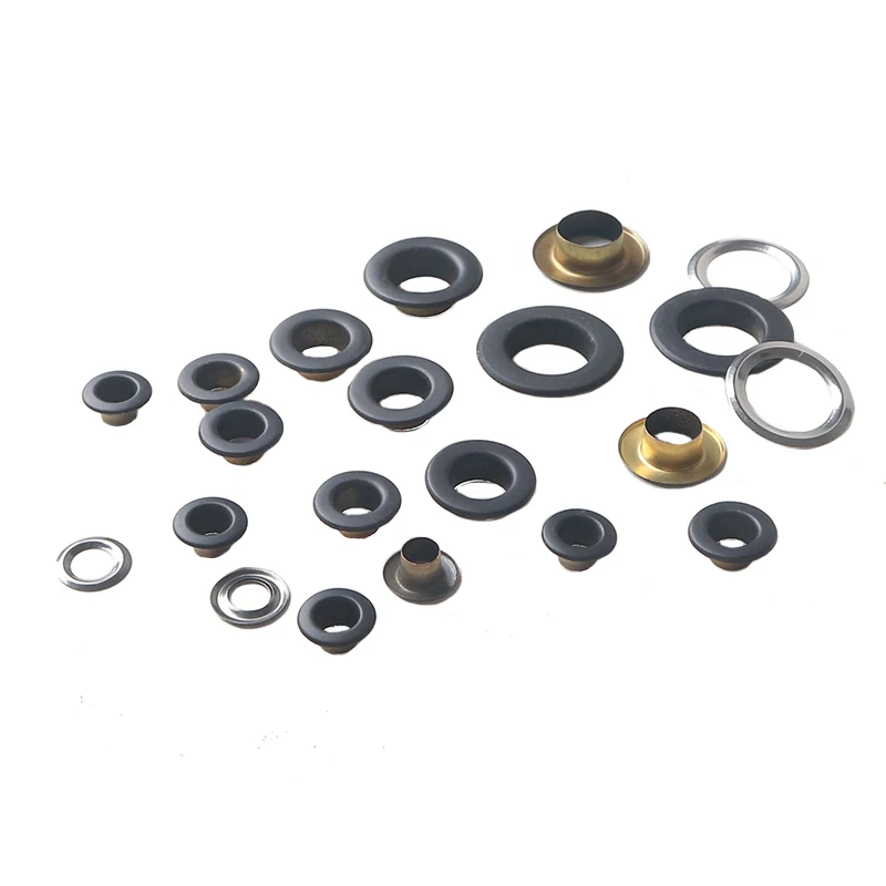 100sets  Flat Type Matte Black Eyelets Brass Eyelet for Leathercraft Shoes Bag Canvas Dress Clothes Accessories Grommet