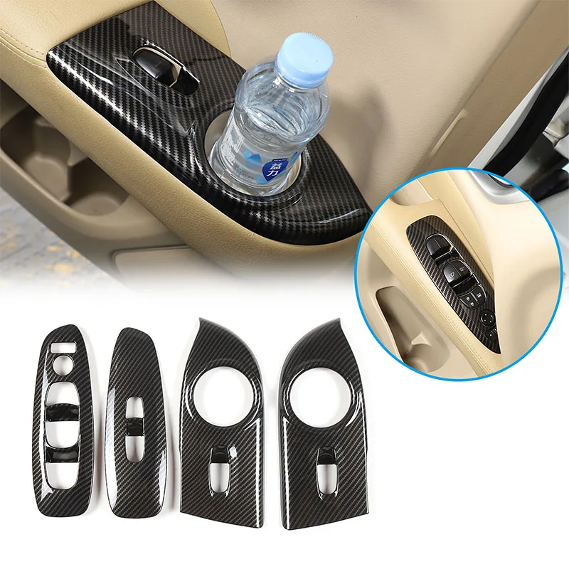 

Для 2013-2018 Nissan Land Explorer ABS стеклянная подъемная рамка оконный подъемник декоративная рамка из углеродного волокна узор автозапчасти