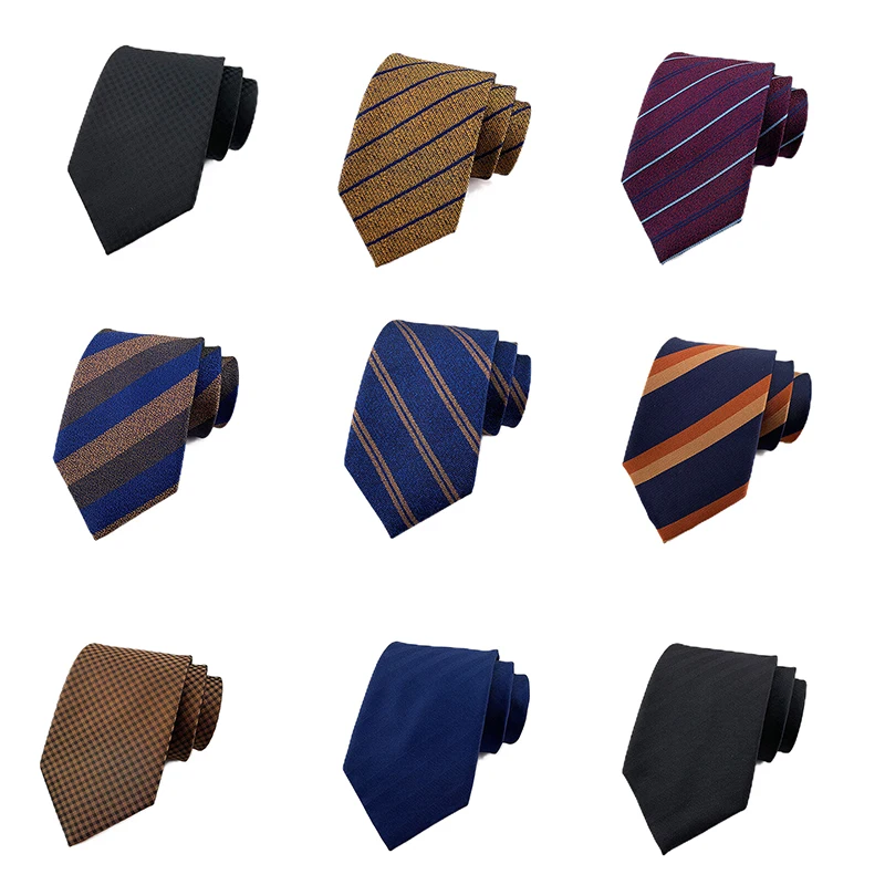 Роскошные мужские галстуки 8 см в горошек в полоску, классический деловой галстук, жаккардовые тканые галстуки для мужчин, жених, свадебная вечеринка, галстуки