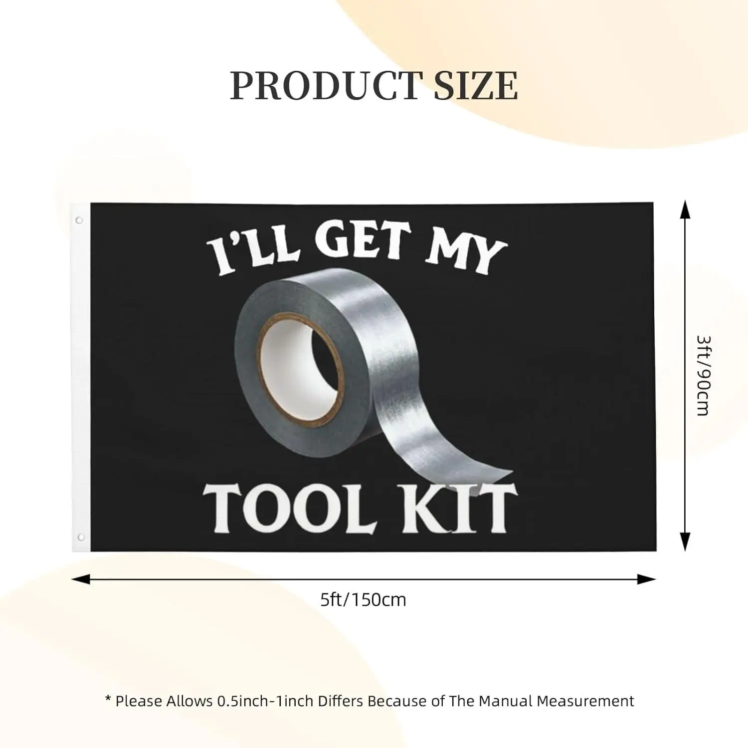 Flagicts 100% Polyester I'Ll Get My Tool Kit Duct Tape Flag