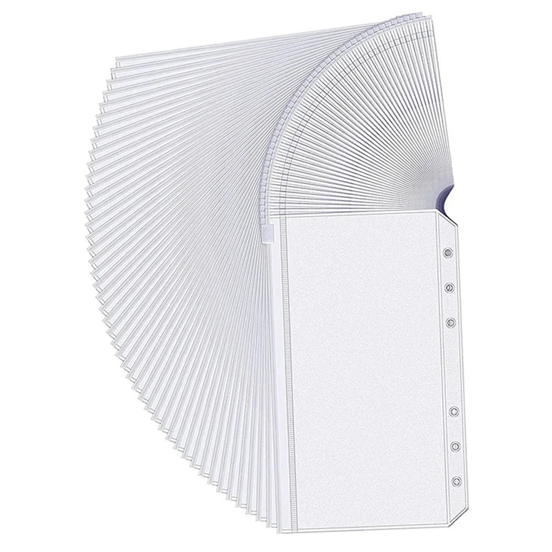 EDT-96 قطعة جيوب الموثق 6 ثقوب سستة الموثق الحقيبة المجلدات واضحة للماء PVC أكياس أوراق فضفاضة (A6)