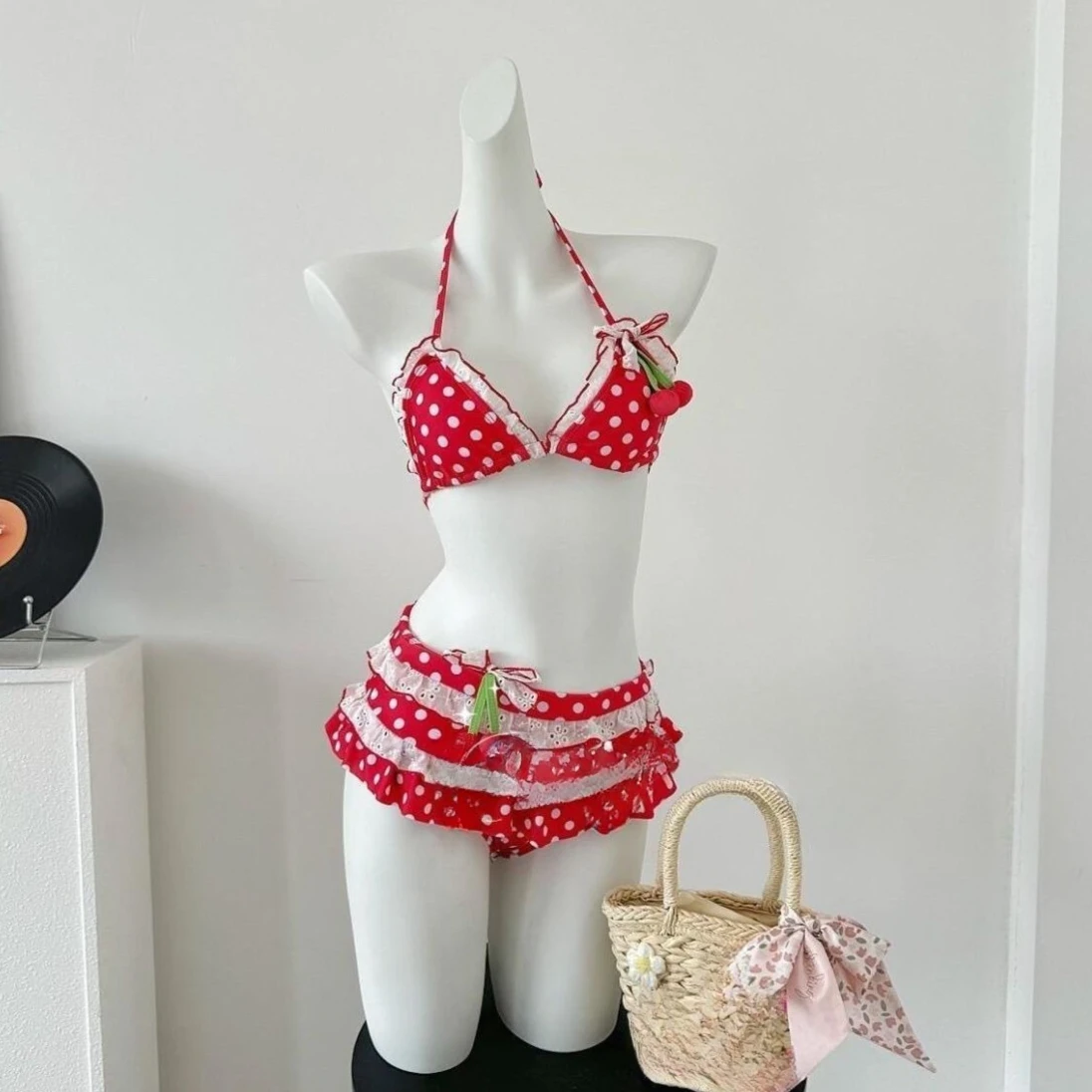 2026 Swimwear Beach Style Bikinis Beachwear Bathing Suit Sexy Lace-up Splicing Vintage Y2k Bikini Sets Holidays Swimsuit Women - Image 2