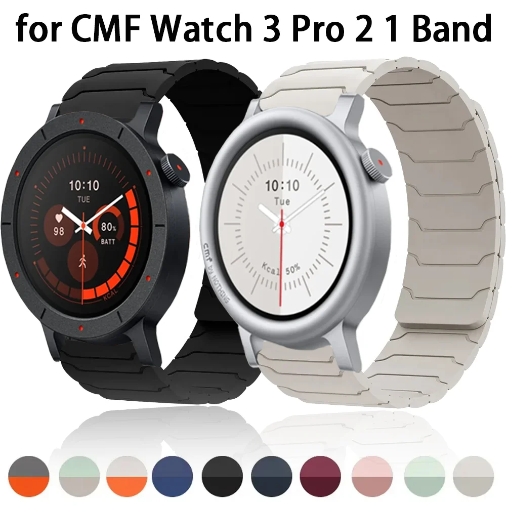 22mm Silikonarmband für Nothing CMF Watch 3 Pro Sportliches Komfortables Magnetarmband für CMF Nothing Watch Pro 2 Armband