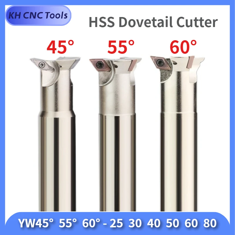 

HSS Dovetail Cutter 55 60 70 75 Degree 25mm 30mm 40mm 50mm 60mm 80mm Dovetail End Mill High Speed Steel Dovetail Milling Cutter
