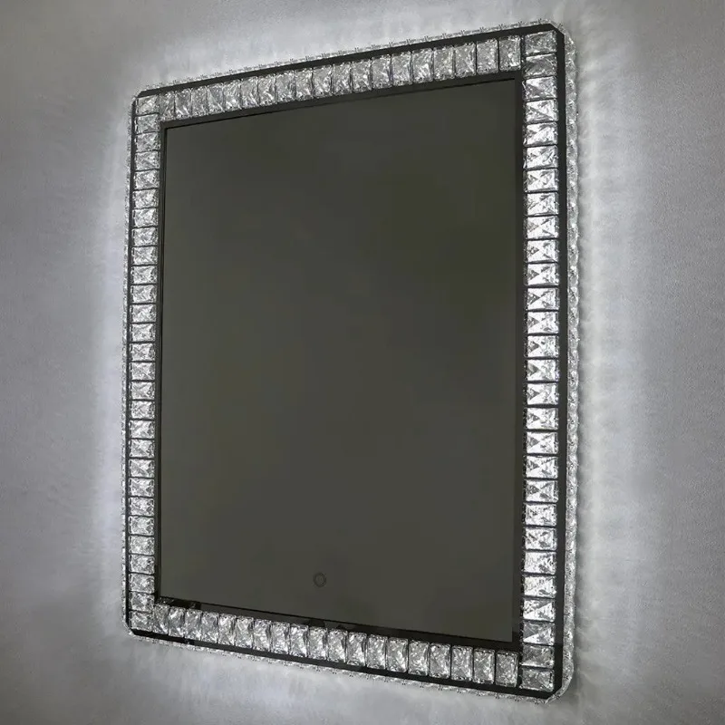 Touch Screen Crystal Clear Lighted Makeup Mirror Wall Mounting Bathroom Led Mirror with Light