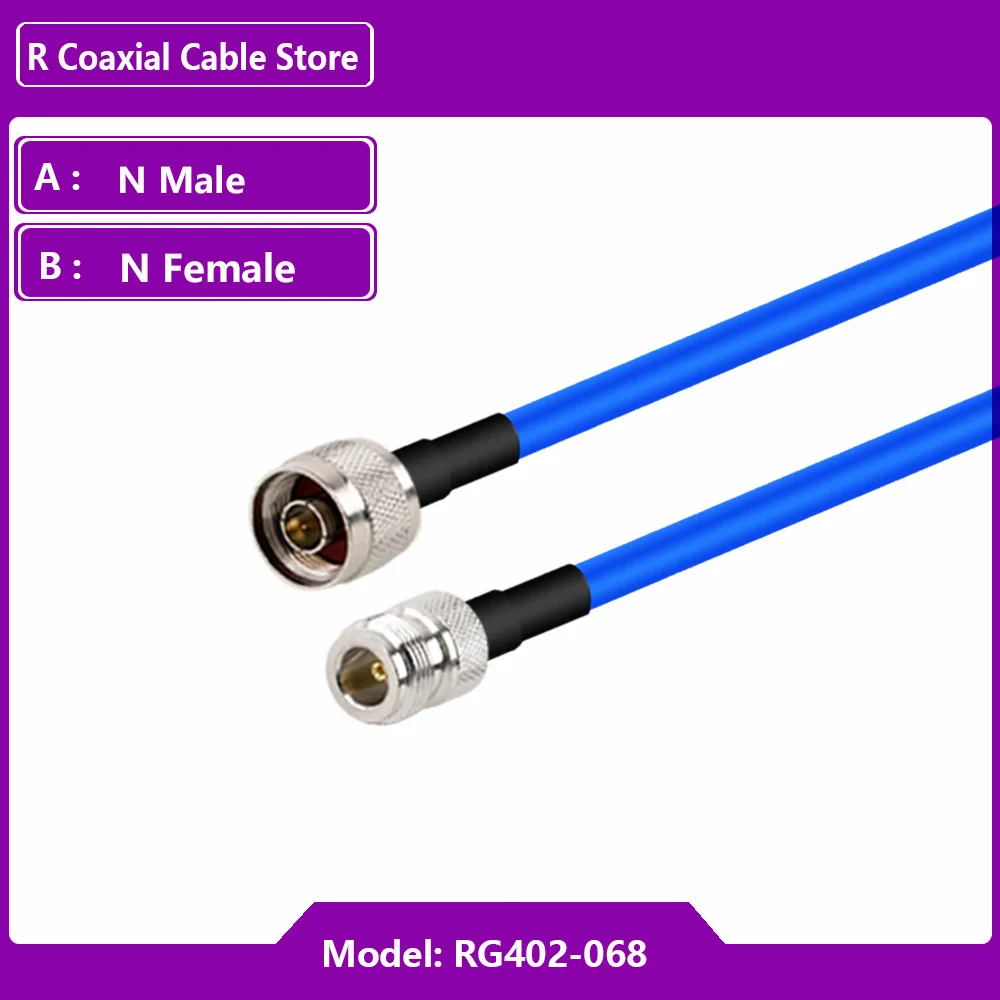ขั้วต่อ N ตัวผู้เป็นตัวเมียกันน้ำอะแดปเตอร์ RF RG402สายกึ่งยืดหยุ่น50โอห์ม RF หางเปียสายไฟต่อโคแอกเซียลจัมเปอร์