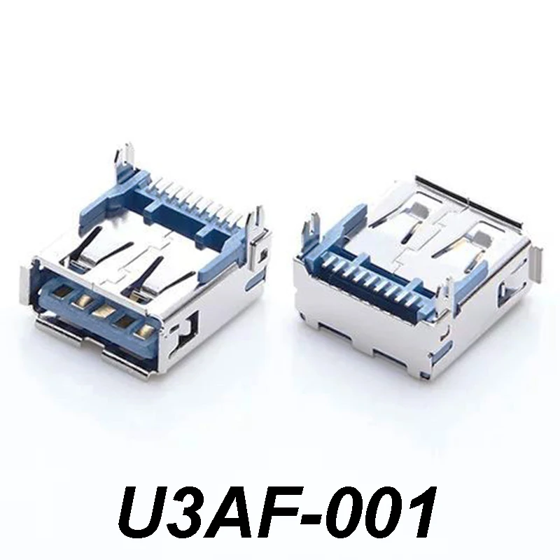 5pcs USB 3.0 Connector Female 90° High-speed Data Transmission USB 3.0 Jack Harpoon