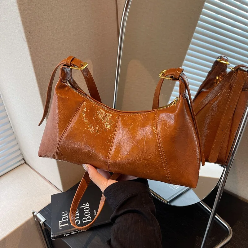 

Retro Leather Armpit Bag Simple Purse and Handbags Versatile Fashionable Crossbody Bags for Girl Designer Bag Сумка Женская Sac