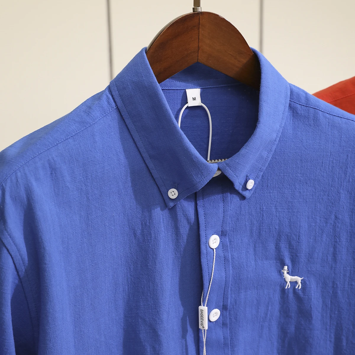 

Long Sve irt Bamboo Cotton Embroidery arp Collar Men's Commute Casual Sle Stand Fit Breathable Polyester