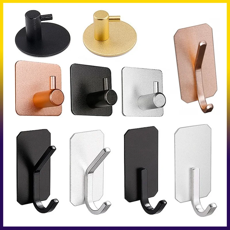 Self Adhesive Wall Hook for Bathroom and Kitchen, Towel, Robe, Clothes, Key Bag Hanger, Shower Hooks, Organizer Accessories