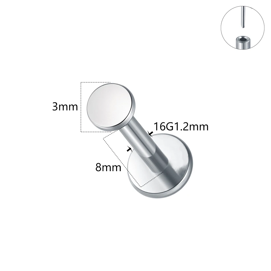 1/5PCS Titanium Threadless Labret Studs Piercing 16G Star Push Pin Cartilage Helix Tragus Earrings for Women Lip Stud Earrings image 3