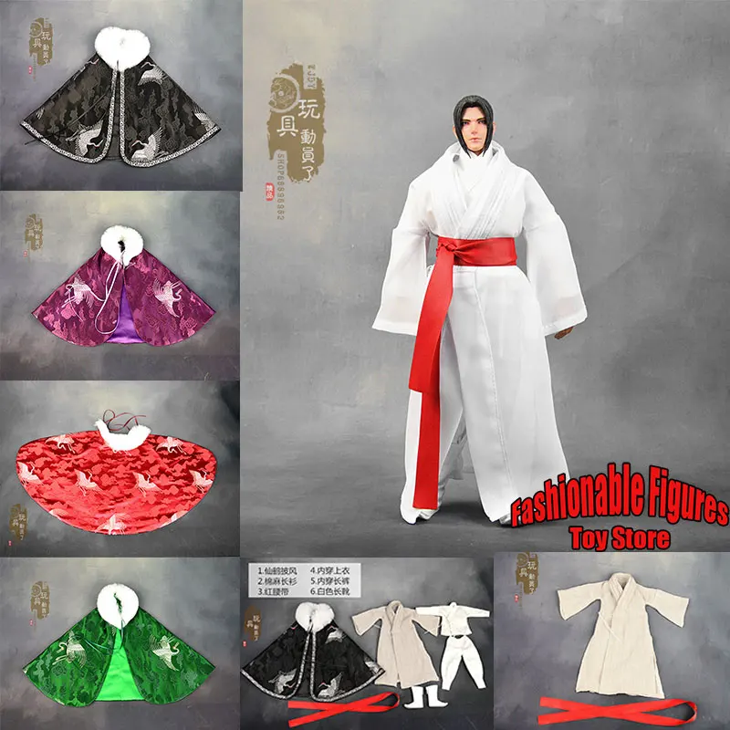 

1/6 масштаб мужской солдат красочный плюшевый плащ с принтом древняя китайская длинная рубашка одежда для 12-дюймовой экшн-фигурки тела