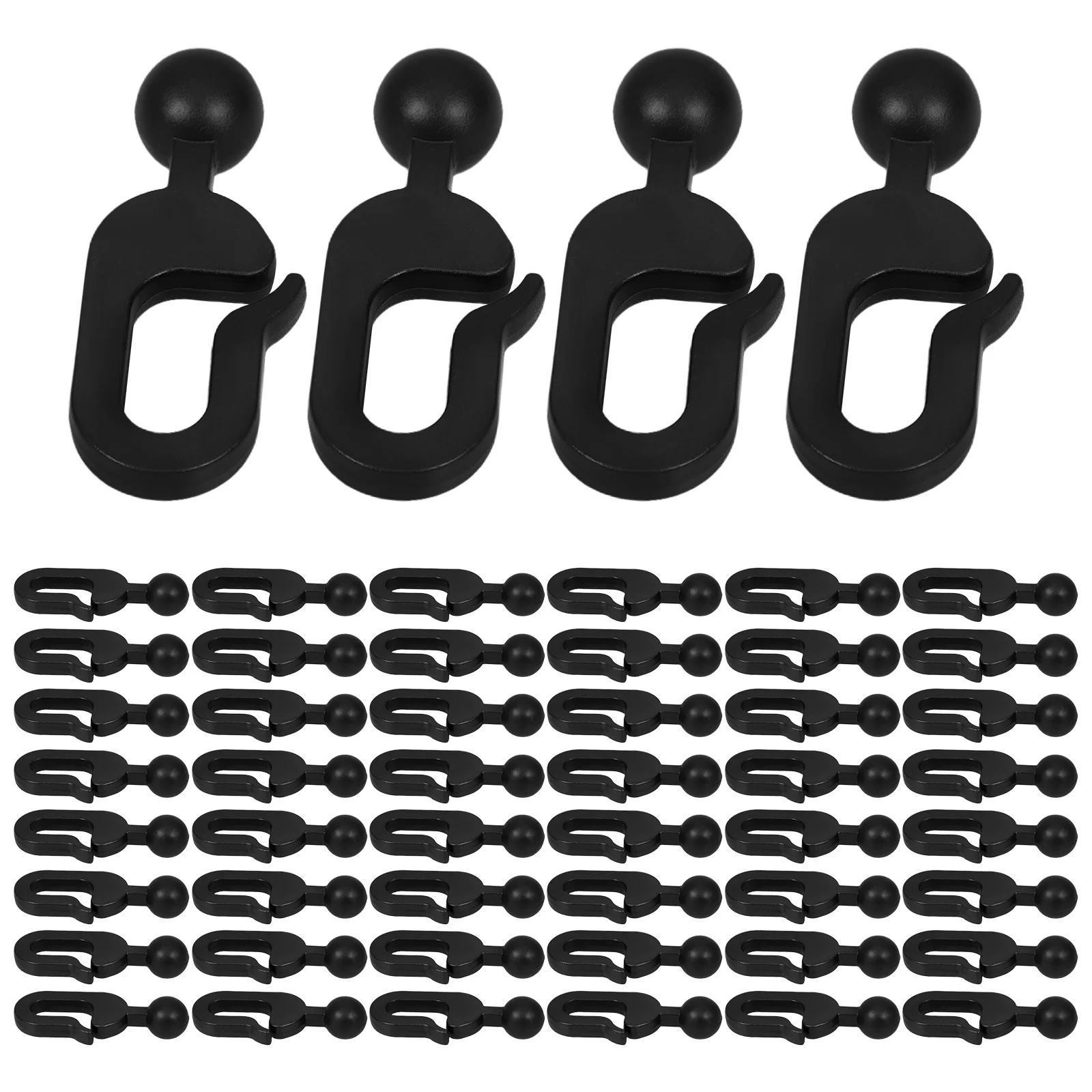 

100 Pcs Tent Sunshade Hook Curtain Clips with Rings Solar Mesh Hooks Canopy Hanging Car