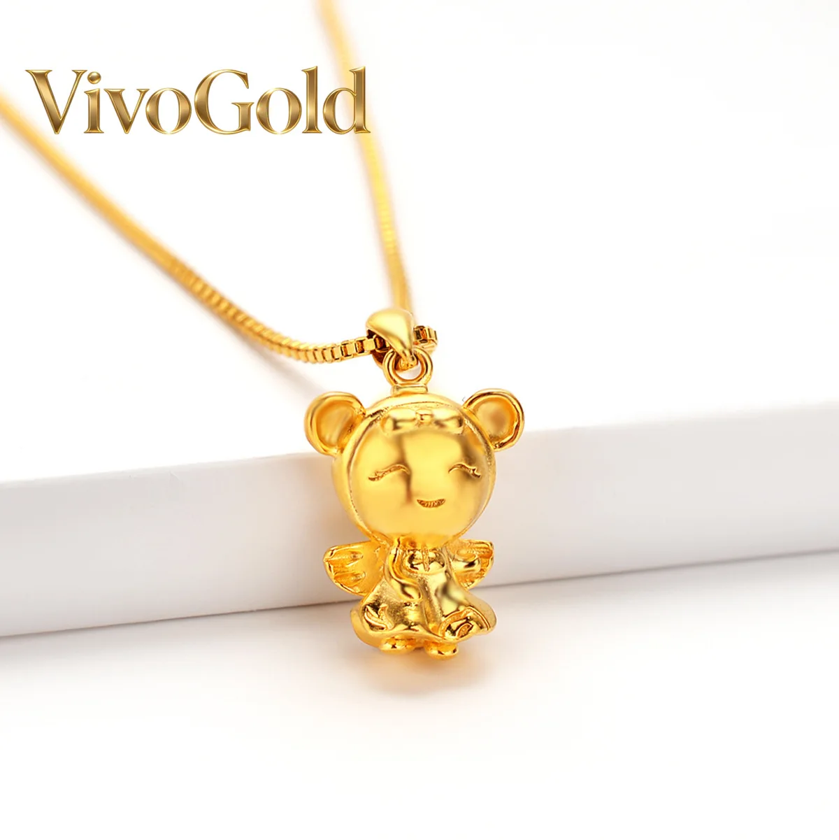

VivoGold Euro Coin Angel Pendant AU999 Women's 24K Gold - Pure AU999, clear euro pattern, fine angel details