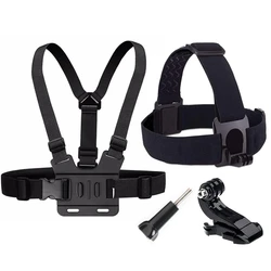 Chest Head Strap Belt For GoPro Hero 11 10 9 8 7 Action Camera Xiaomi Yi 4K Sjcam Sj4000 Insta360 Accessories With J-hook Mount