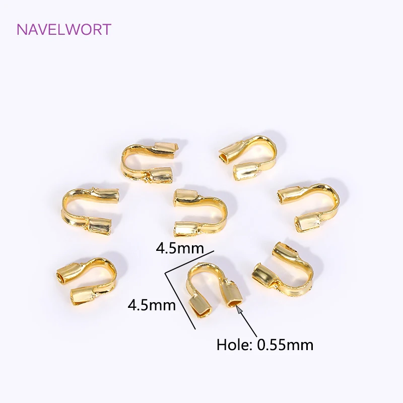 14K/18K Gold Plated Wire Guardian Cord Protector,Brass U Shape Hook Clasp Connector DIY Jewelry Making Accessories Wholesale