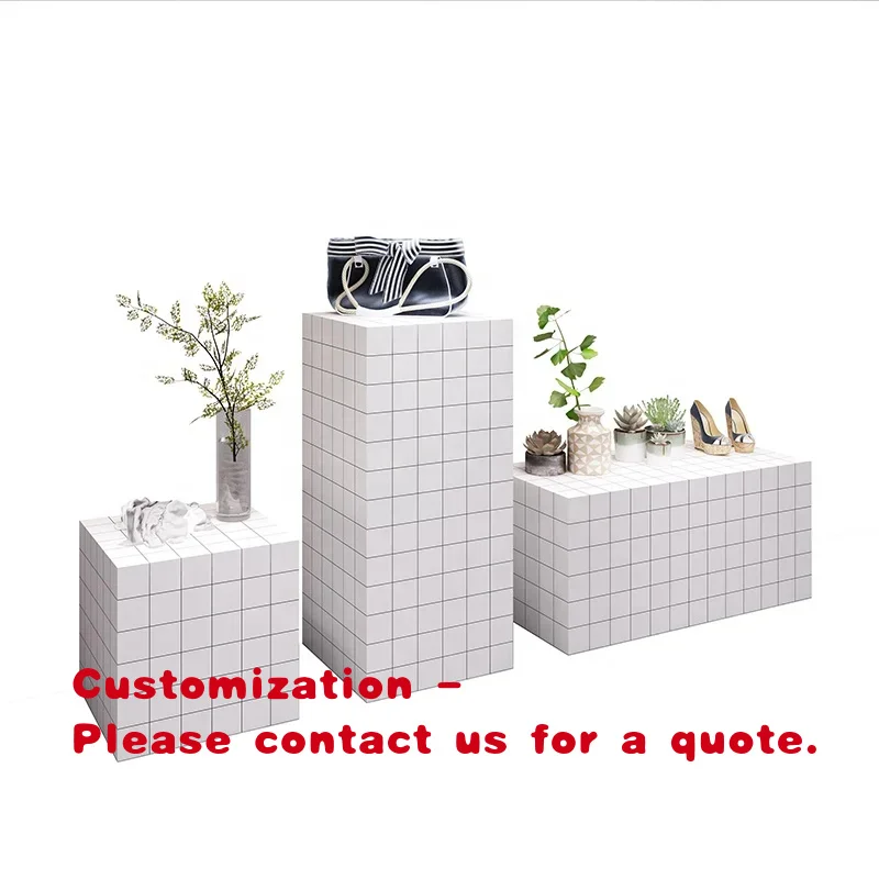 

custom.Exquisite MDF Platform Shoe Rack Display Showcase Combination Show Shoe Bag Window Display Props