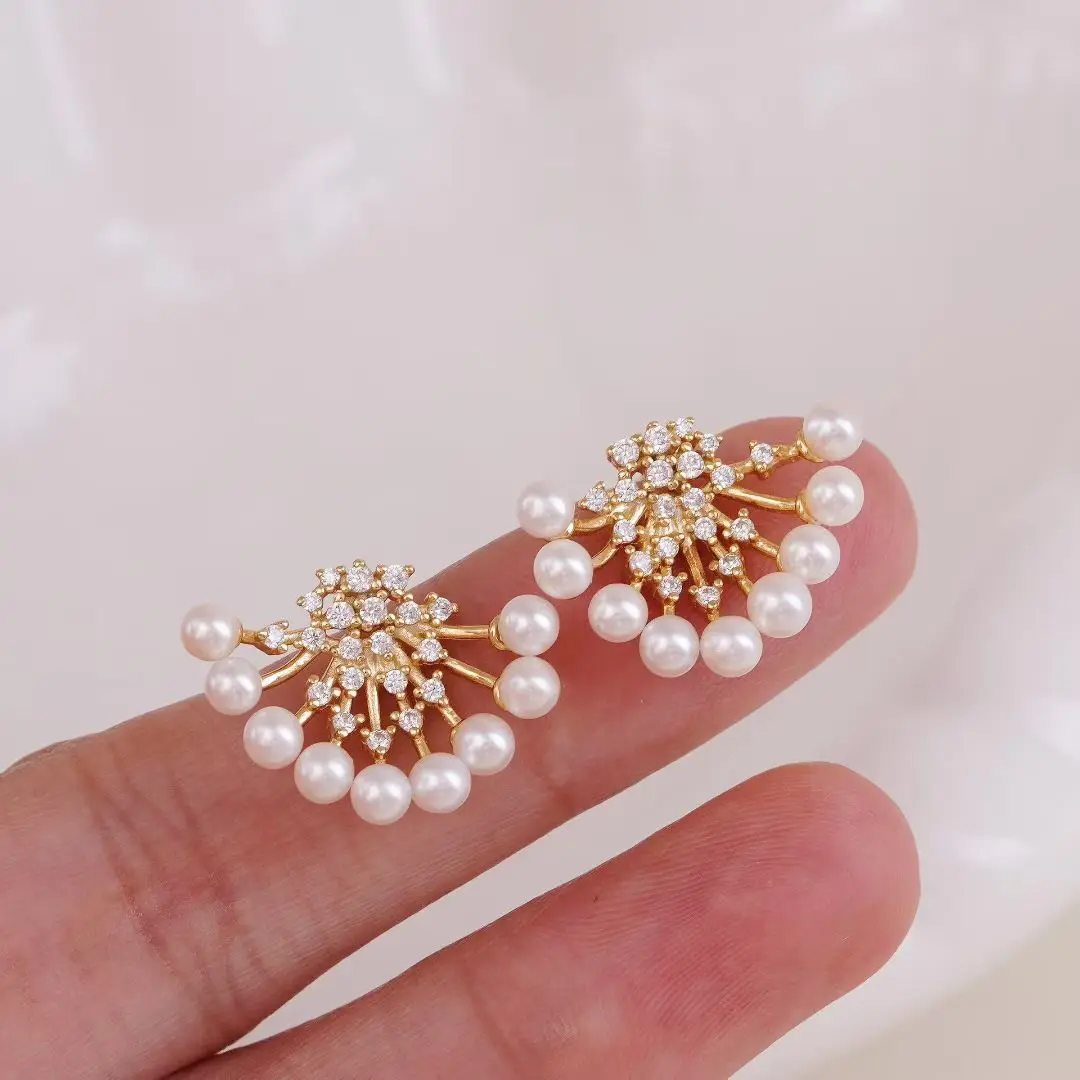 

S925 Sterling Silver Earrings Base Findings Mountings Jewelry Mounts Fittings Accessories for 3-4mm Pearls 3 pairs/lot