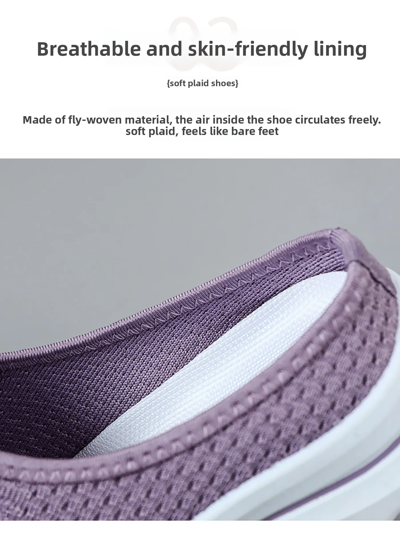 Übergrößen Damen Atmungsaktive Mesh-Pantoletten Slip-On Freizeitschuhe für Innen- und Außenbereich Tägliches Tragen – Detail 9