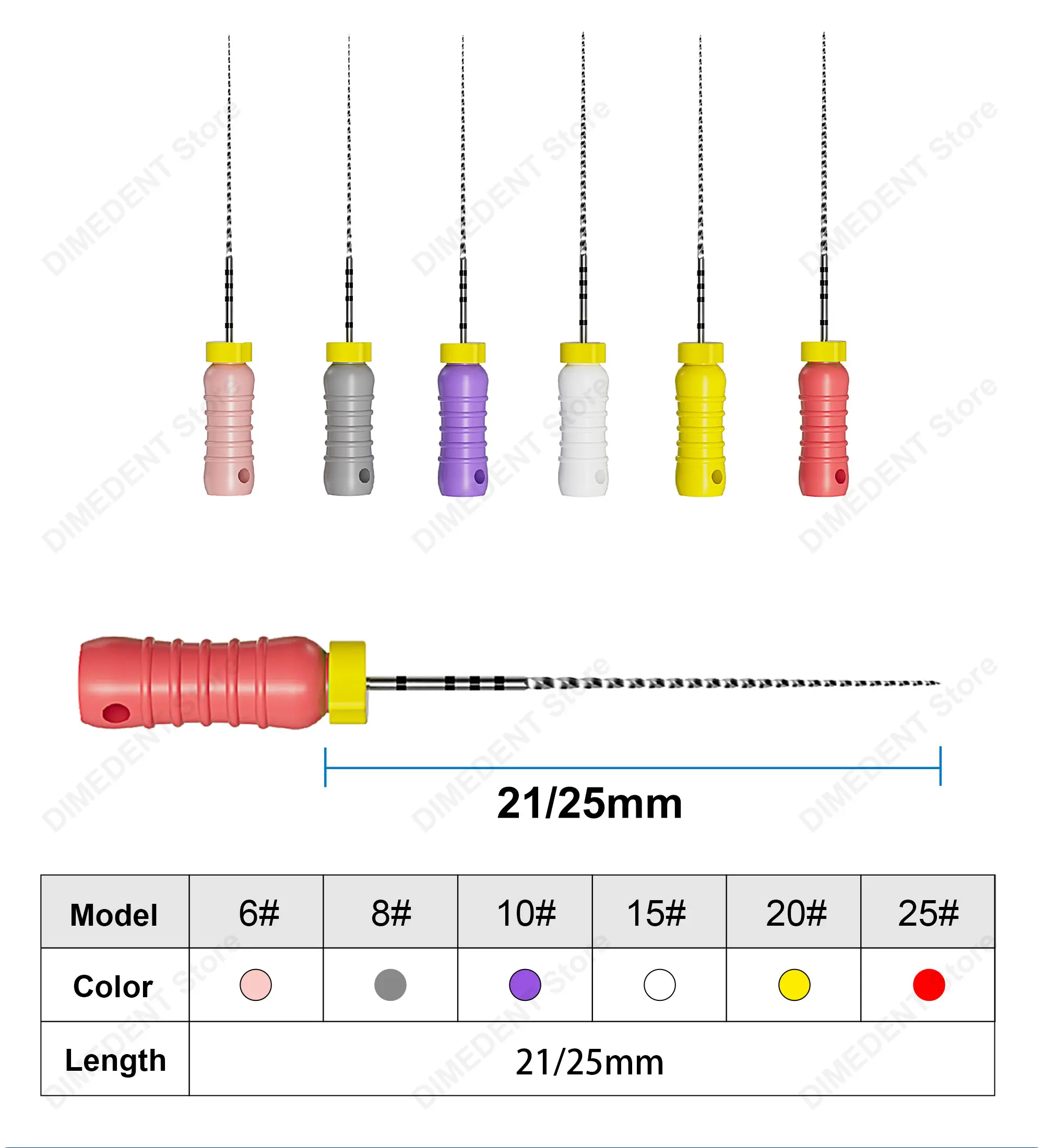5Boxes Dental C+ File Stainless Steel Endodontic Files 6Pcs/Box Dentistry Tool Non-Cutting Tips #8-15 21/25mm Hand Use Endo File