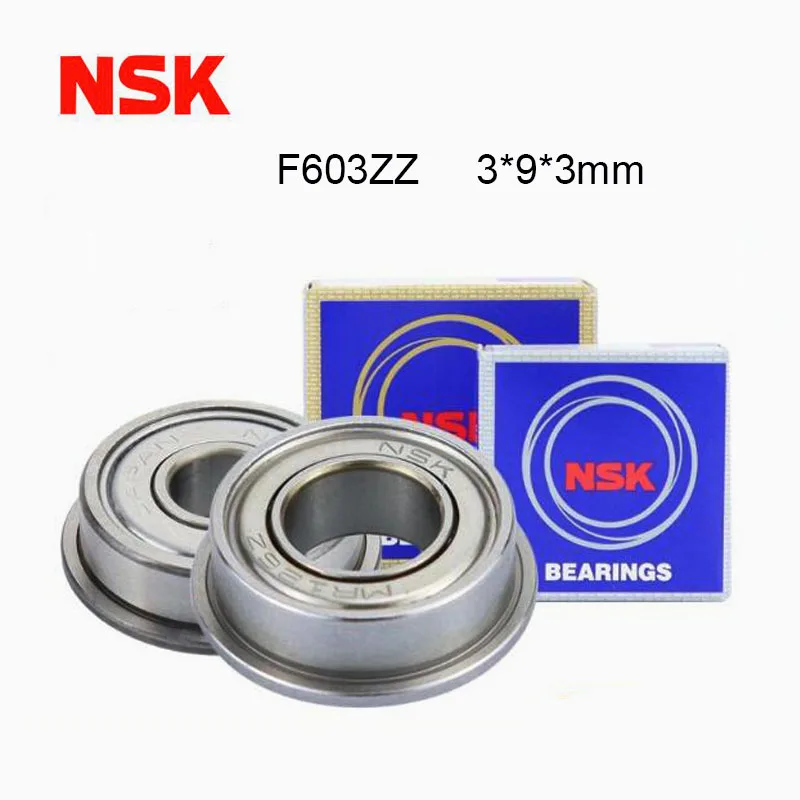 

NSK Origin Japan F603ZZ Flange Bearing 3x9x3mm Double Shielded Bearing Steel Flanged F603 Z ZZ High Speed Ball Bearings