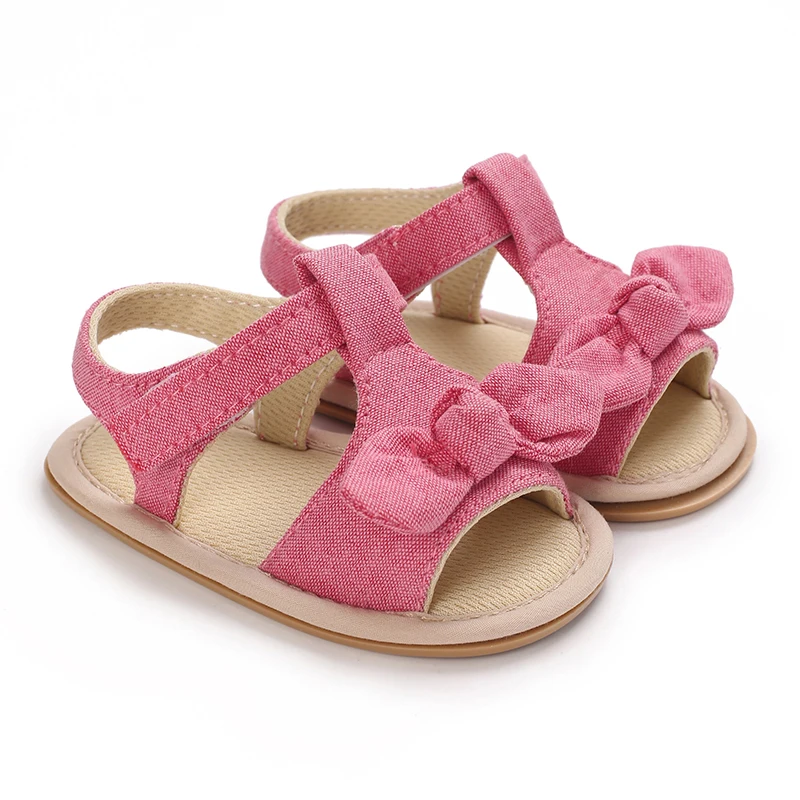 New Summer Baby Sandals Butterfly Bow Exposed Toe Soft Sole Protective First Walkers for Girls 0-18 Months