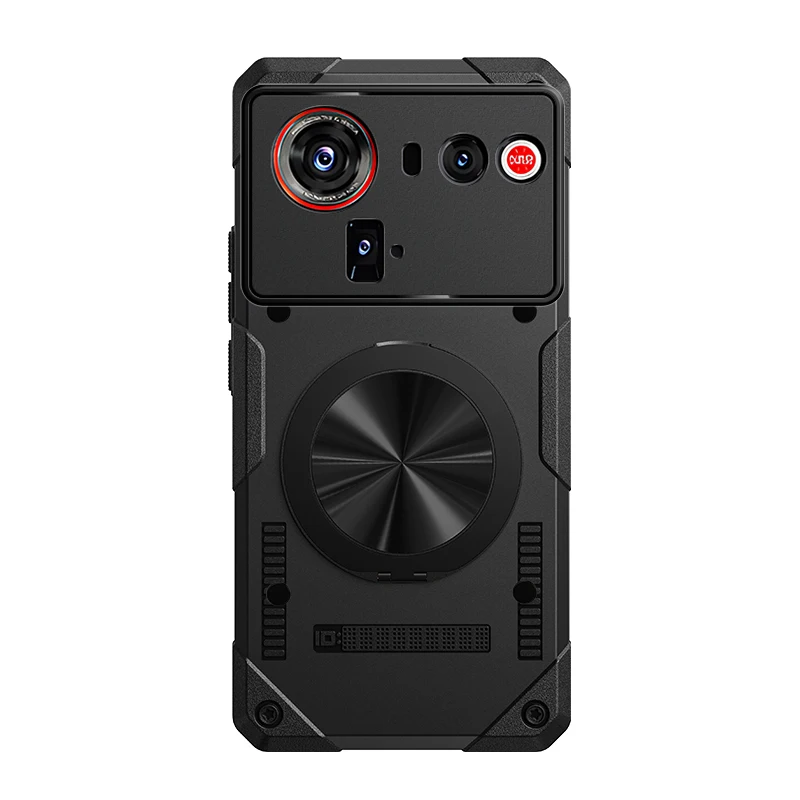 Magnetyczne etui na telefon z podstawką do Nubia Z70 Z60 Z80 Ultra, miedziane odprowadzanie ciepła, uchwyt samochodowy, odporna na wstrząsy osłona ochronna. — zdjęcie produktu 7