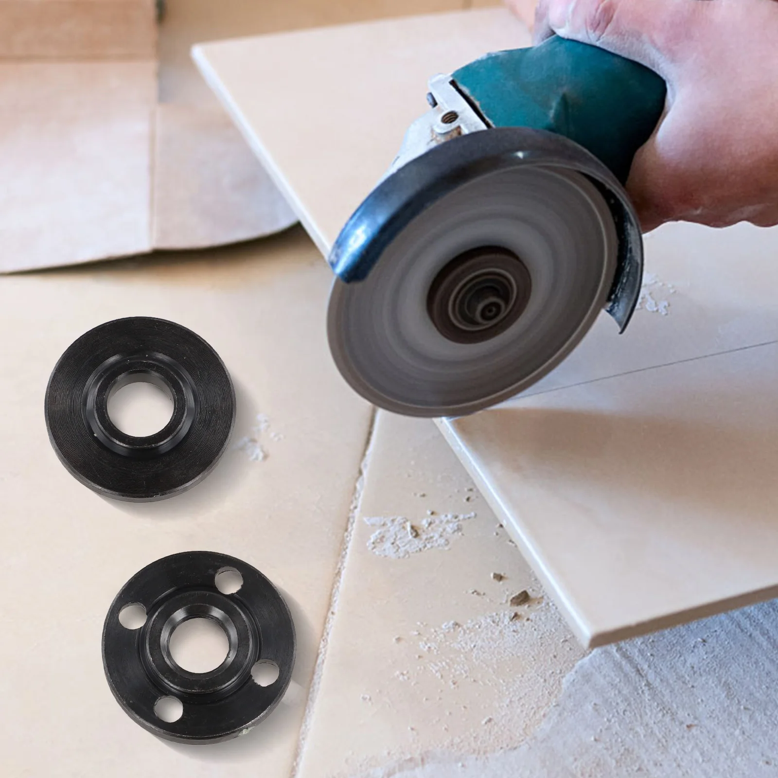 2Pcs Inner Outer Flange Nut Set For 125-100 Type Angle Grinder Press Plate Adapter For 16mm 20mm Hole Discs
