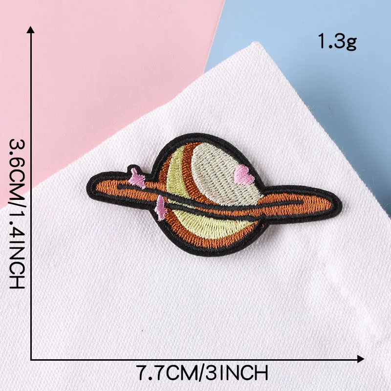 Aufnäher für Kleidung, Kinder, Jungen, Weltraum, zum Aufbügeln, Sternrakete, Ufo, bestickt, Thermocollant-Stich, niedliche Parches, Designer-Jacken – Detail 5