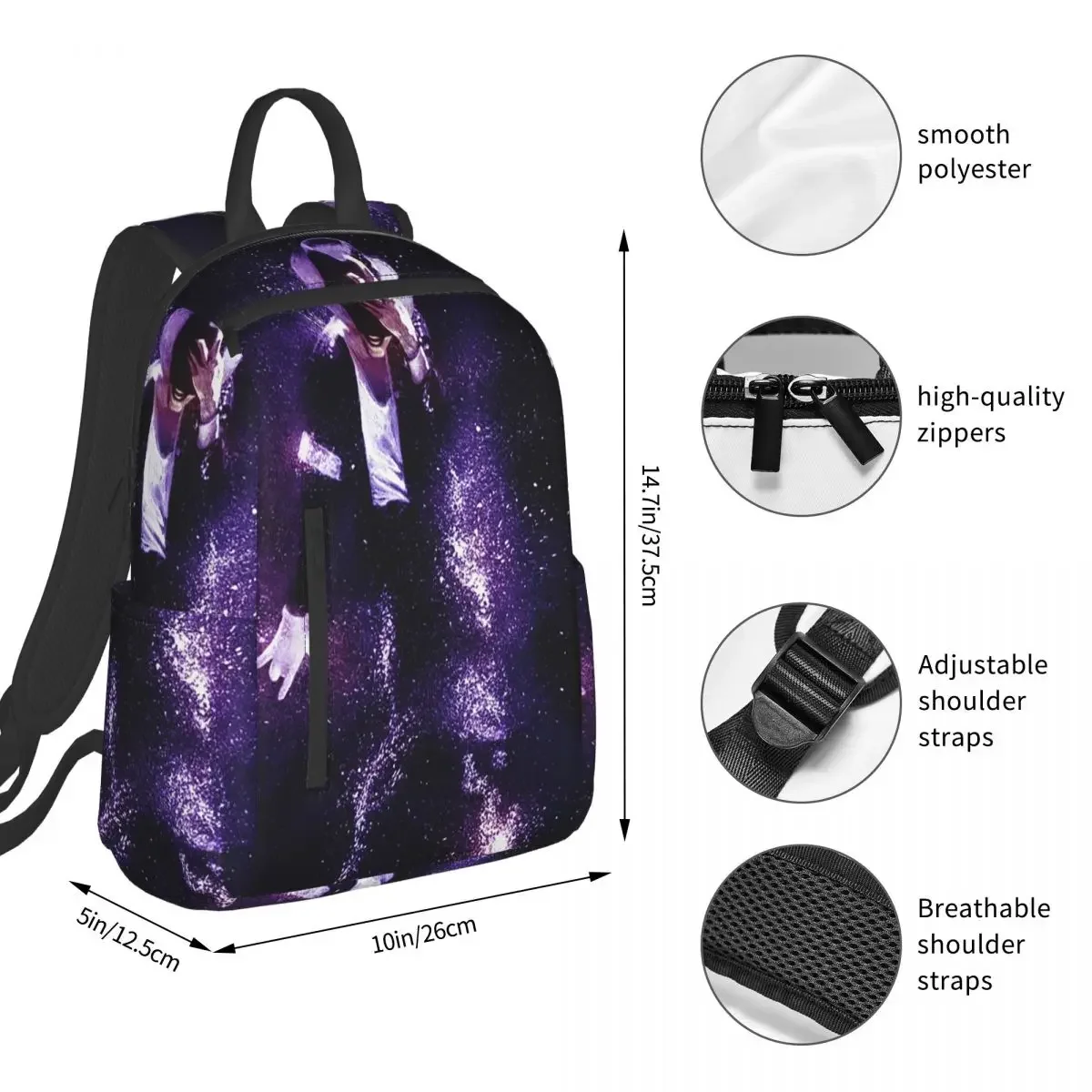 Michael Jackson Musicians Singers Dancers Backpack Student BookBag Kids School Bag Laptop Shoulder Bags Boys Girls