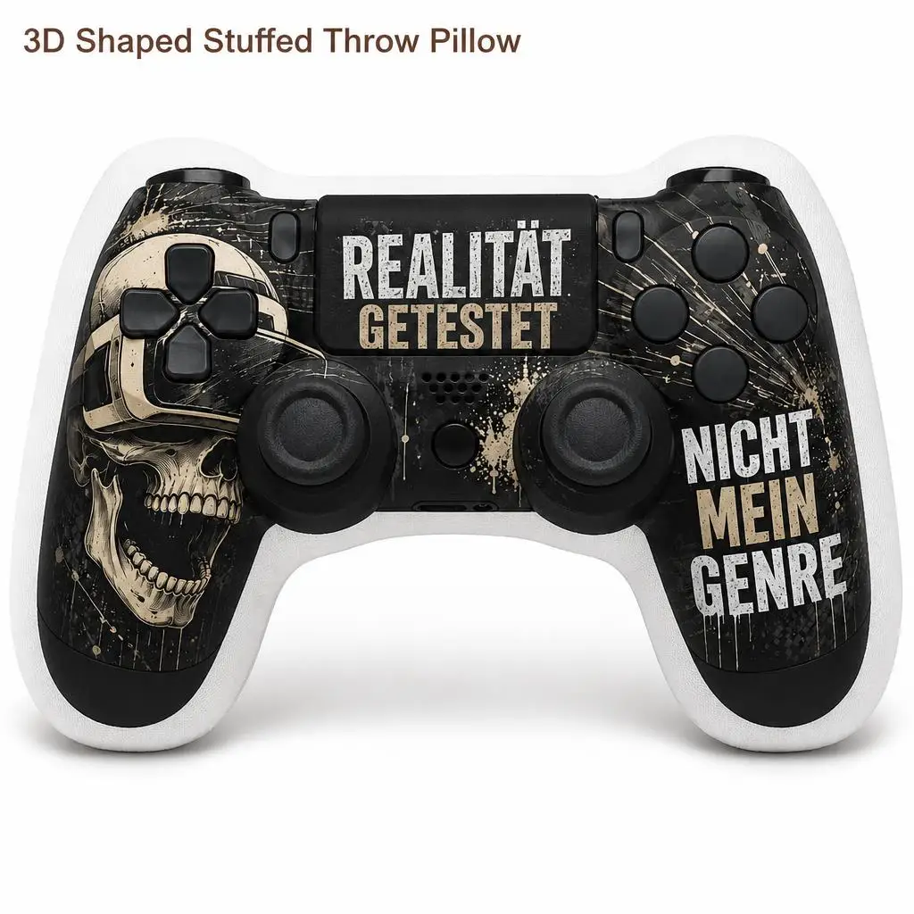 Reality Tested Skull Vr Gamer Humor Plush Pillow Cushion Irregular Stuffed Throw Pillow Home Decor Gift Sofa Bed