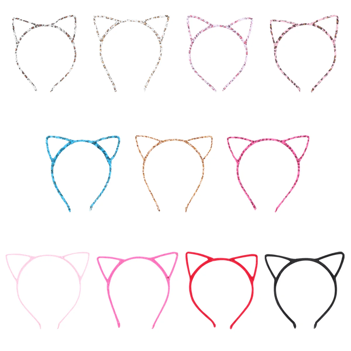 

12 Pcs Press Hair Cat Ears Headband Child Animal Halloween Mask Plush Party Headwear