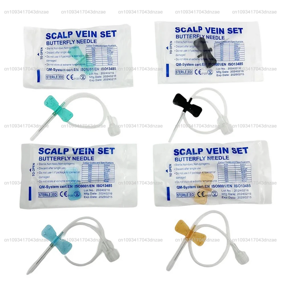 

100pcs/lot Disposable Butterfly Blood Infusion Needle double wing type Blood Infusion Needle Pet Care Room Cat Dogs Animal