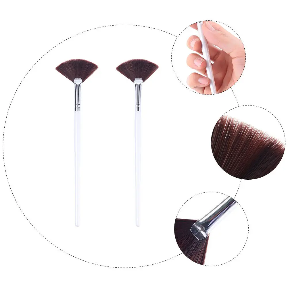2Pcs Face Mask Brush Soft Synthetic Bristles Compact Lightweight for Home Salon Use Even Thin Layer Application Gift Ready