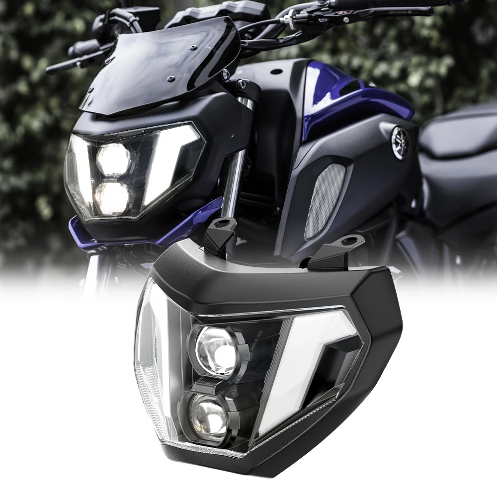 E-Mark LED Motorfiets Koplamp Montage DRL Koplamp voor Yamaha MT07 MT09 FZ09 2014 2015 2016 2019 Waterdicht licht