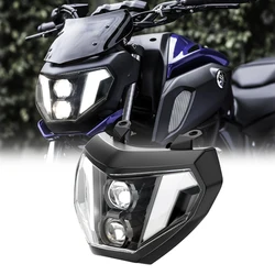E-Mark LED Motorcycle Headlamp Assembly DRL Headlight for Yamaha MT07 MT09 FZ09 2014 2015 2016 2019 Waterproof Light