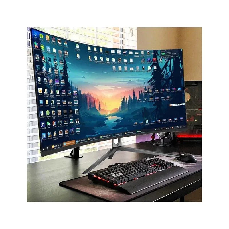 Pc 24 27 32 34 Inch Lcd Monitor 144hz 165Hz 2k 4k Computer Display Rgb Light Bar Gaming Screen Monitors