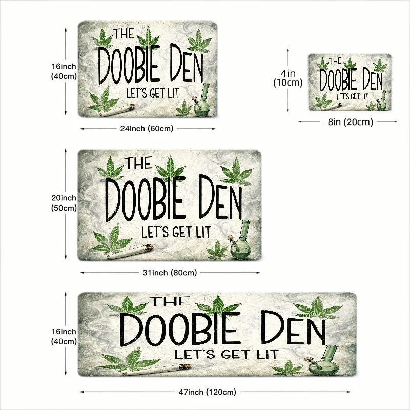 Decorative Printed Doormat Mat Weed Lover Design Entrance Rug Funny Cannabis Leaf Print Gift for Home Patio Boho Decor