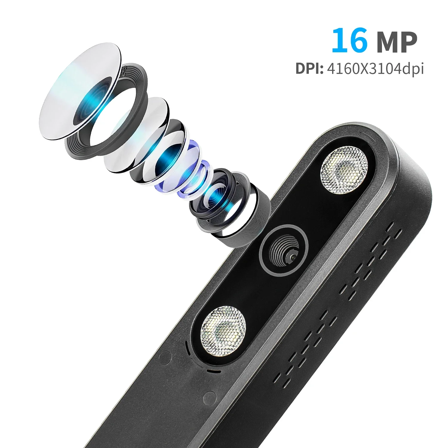 Scanner per libri portatile ad alta definizione da 16 Mega-pixel Capture Dimensioni A4 Fotocamera per documenti per scanner di riconoscimento file