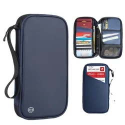 Porte-passeport familial RFID, portefeuille de voyage avec fente pour carte SIM et broche d'éjection, sac d'évaluation étanche pour billets et documents