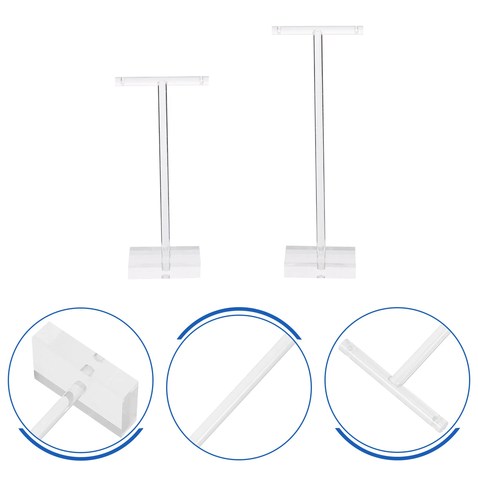 

2Pcs Earrings Display Rack Clear Acrylic T-Bar Jewelry Display Stand Elegant Shop Decor Jewelry Organizer Earring Show Rack