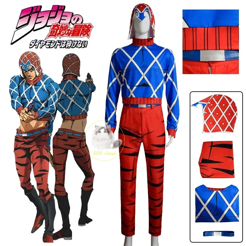 Anime Guido Mista JOJO Bizarre Adventure Golden Wind Cosplay uniforme disfraz de fiesta de Halloween para hombres Womena;2'k,8;c'