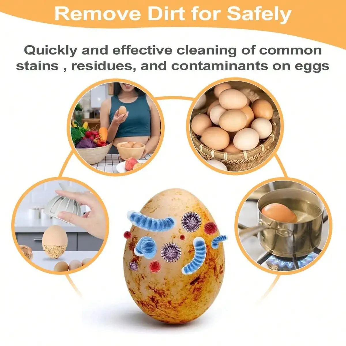 فرشاة منظف البيض من Leeseph للبيض الطازج ، أداة ماكينة غسيل البيض من السيليكون ، فرشاة غسيل البيض سهلة التنظيف وقابلة لإعادة الاستخدام