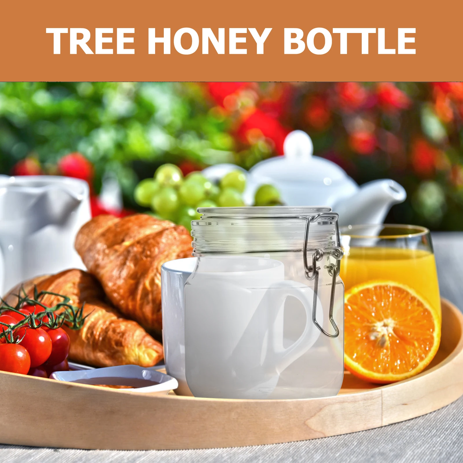 

Transparent Honey Jar Sealing Container Large Mouth Kitchen Storage Jar Honey Dispenser Clear Food Storage Bottle Household